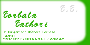 borbala bathori business card