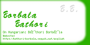 borbala bathori business card